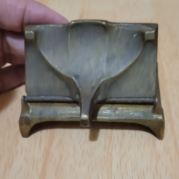 Antique Art Nouveau Postage Stamp Box Brass - Picture 2 of 5